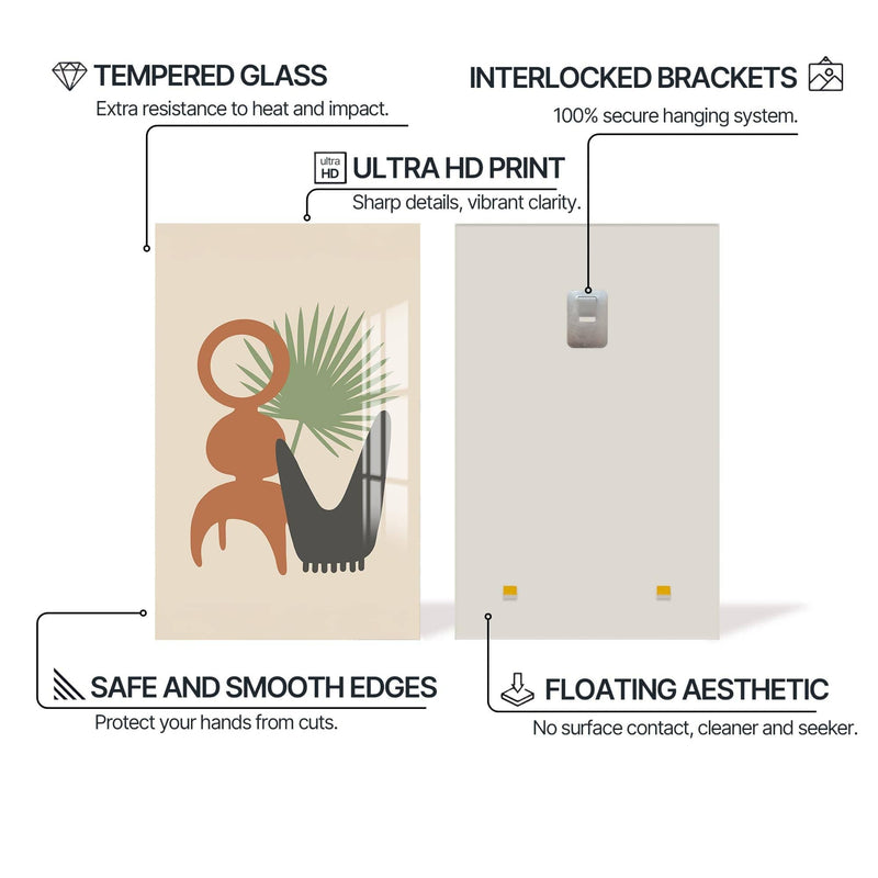 Artronauts Glass Print Palm Still Life– Bohemian Tempered Glass Wall Art