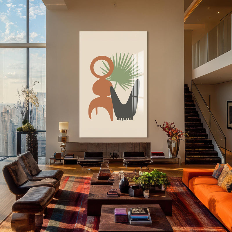 Artronauts Glass Print Palm Still Life– Bohemian Tempered Glass Wall Art