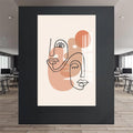 Artronauts Glass Print Dual Faces Line Art– Bohemian Tempered Glass Wall Art