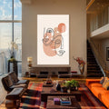 Artronauts Glass Print Dual Faces Line Art– Bohemian Tempered Glass Wall Art