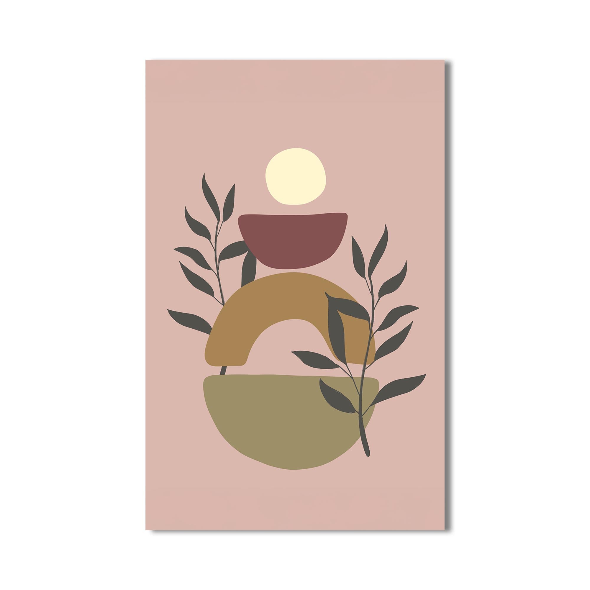 Soft Terracotta Balance– Bohemian Tempered Glass Wall Art