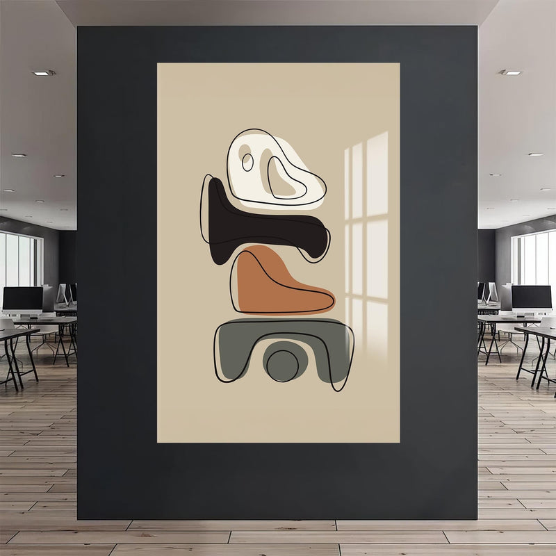 Artronauts Glass Print Modern Stone Stack– Bohemian Tempered Glass Wall Art