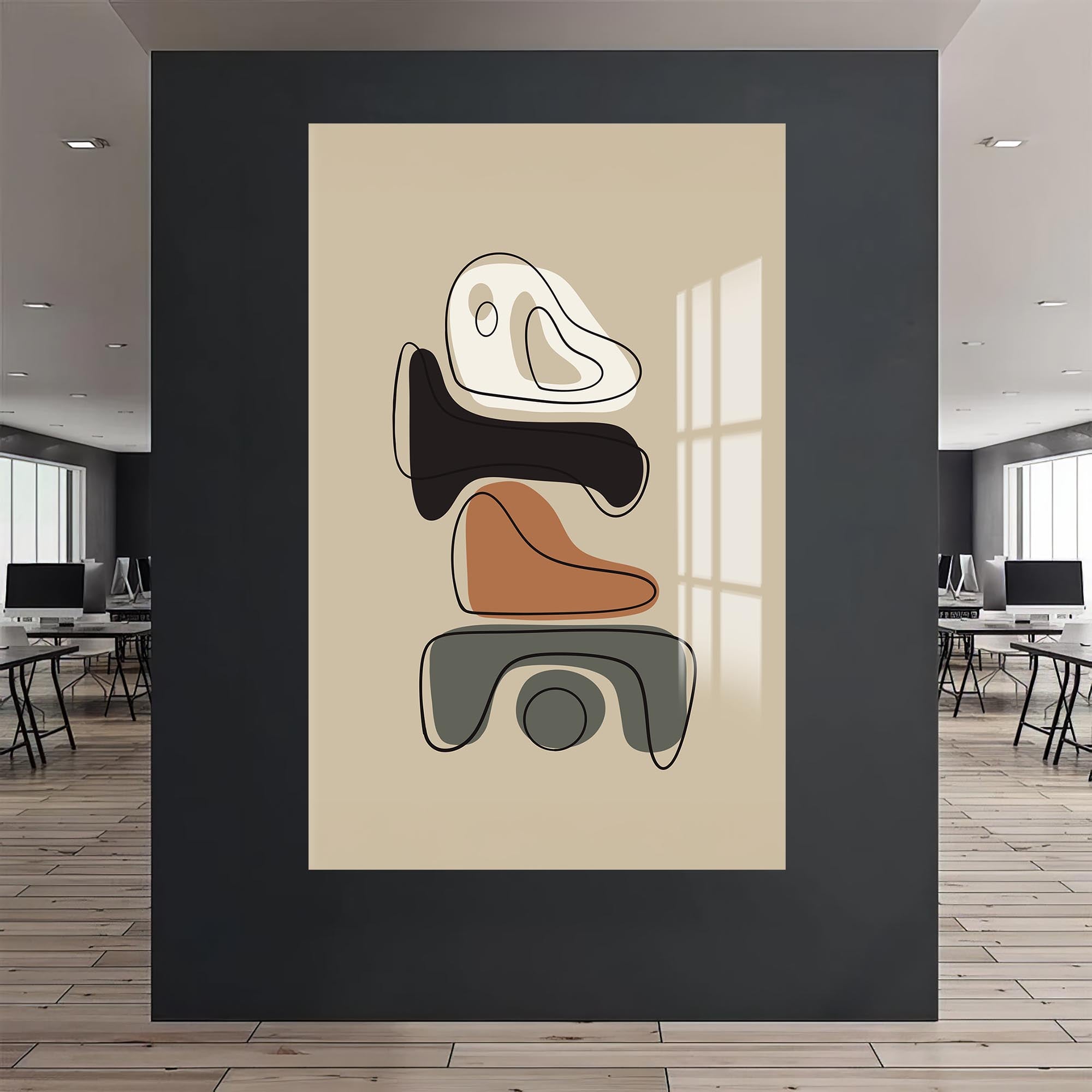 Artronauts Glass Print Modern Stone Stack– Bohemian Tempered Glass Wall Art