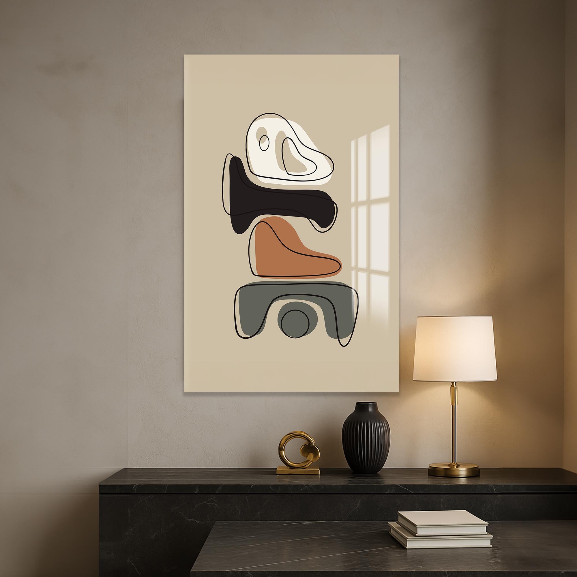 Artronauts Glass Print Modern Stone Stack– Bohemian Tempered Glass Wall Art