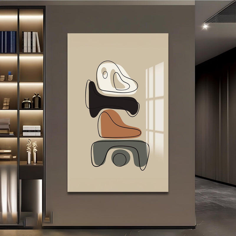 Artronauts Glass Print Modern Stone Stack– Bohemian Tempered Glass Wall Art