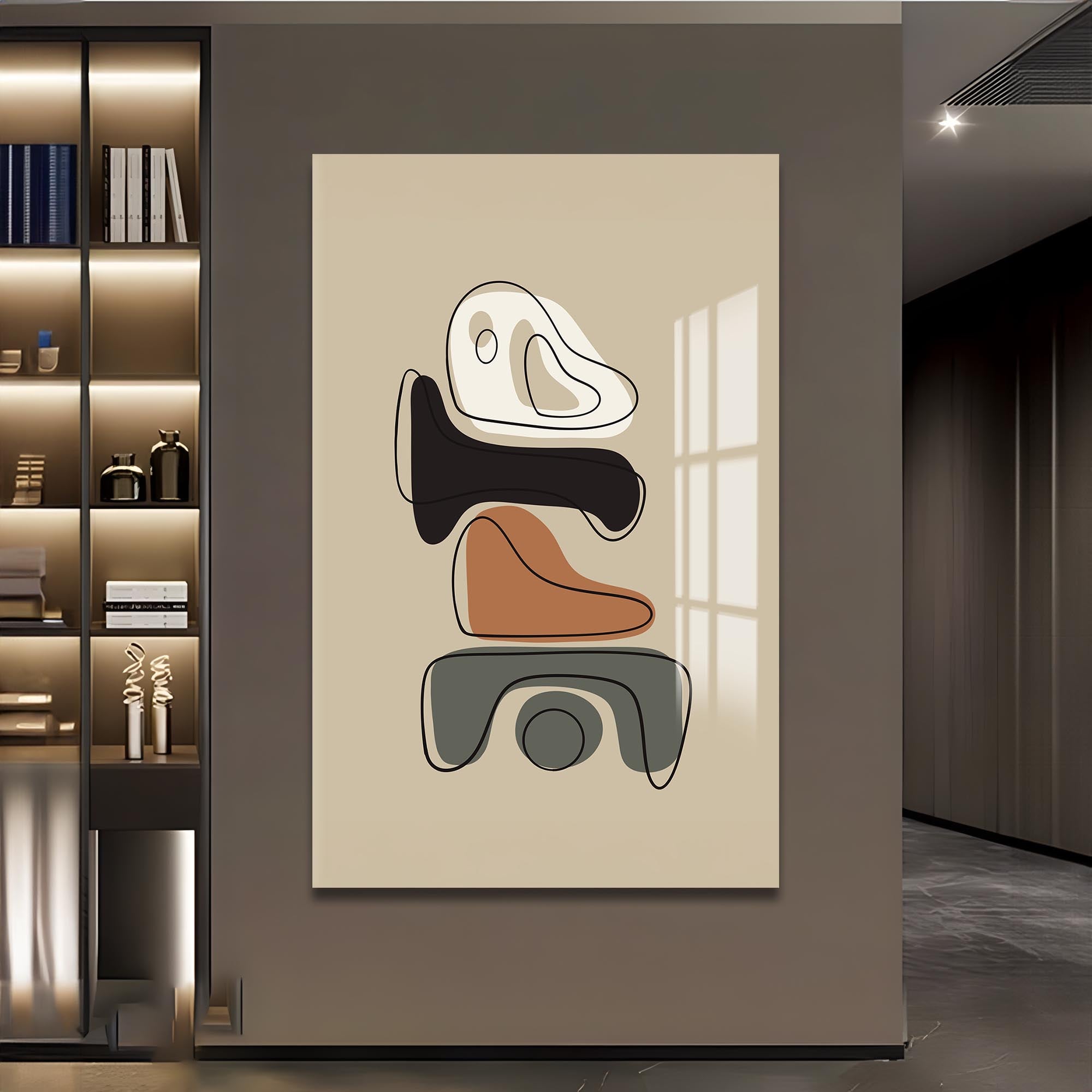 Artronauts Glass Print Modern Stone Stack– Bohemian Tempered Glass Wall Art