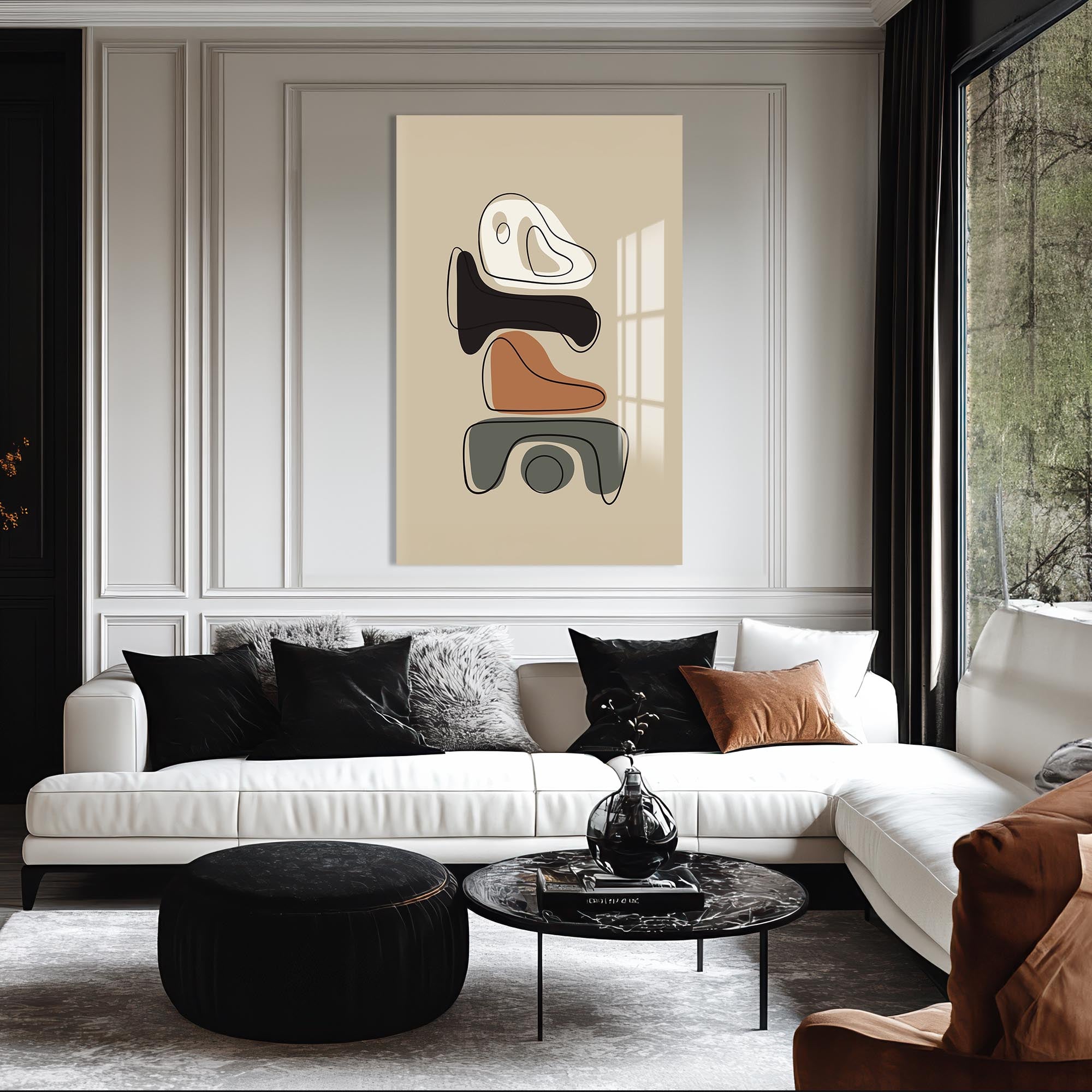 Artronauts Glass Print Modern Stone Stack– Bohemian Tempered Glass Wall Art