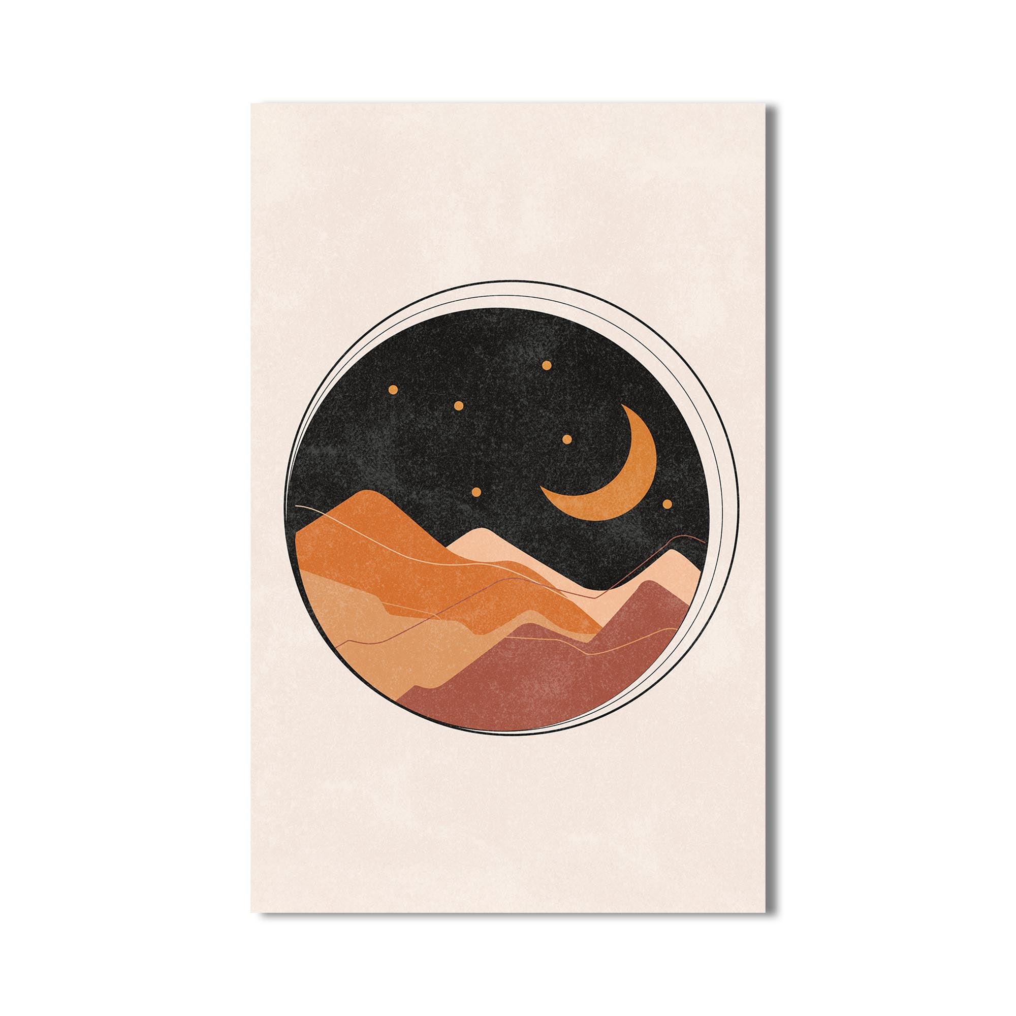 Desert Moonscape– Bohemian Tempered Glass Wall Art