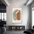 Artronauts Glass Print S | 72x46 cm | 28.3"x18.1" / Gold Split Emotions Line Art– Bohemian Tempered Glass Wall Art