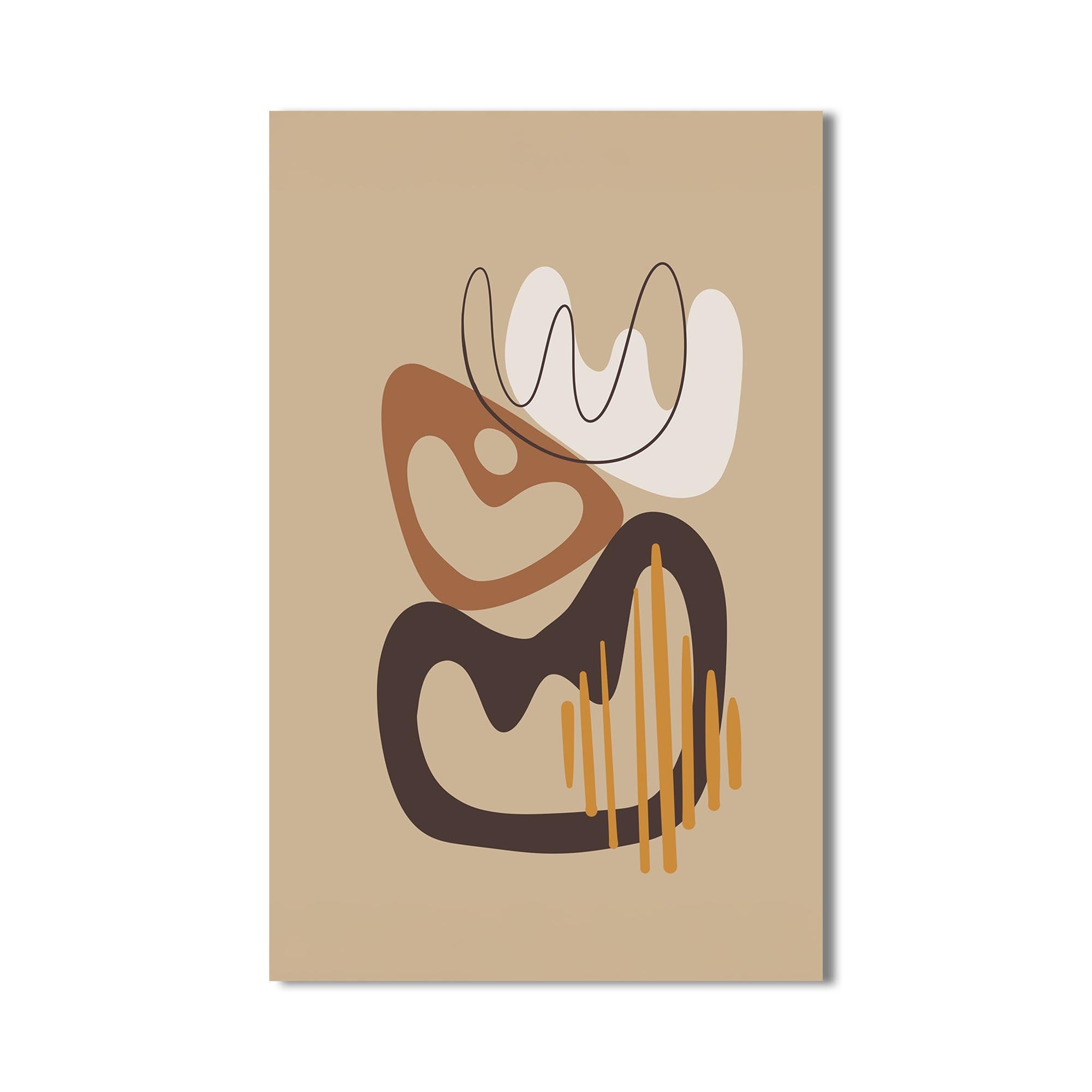 Organic Flow Shapes– Bohemian Tempered Glass Wall Art