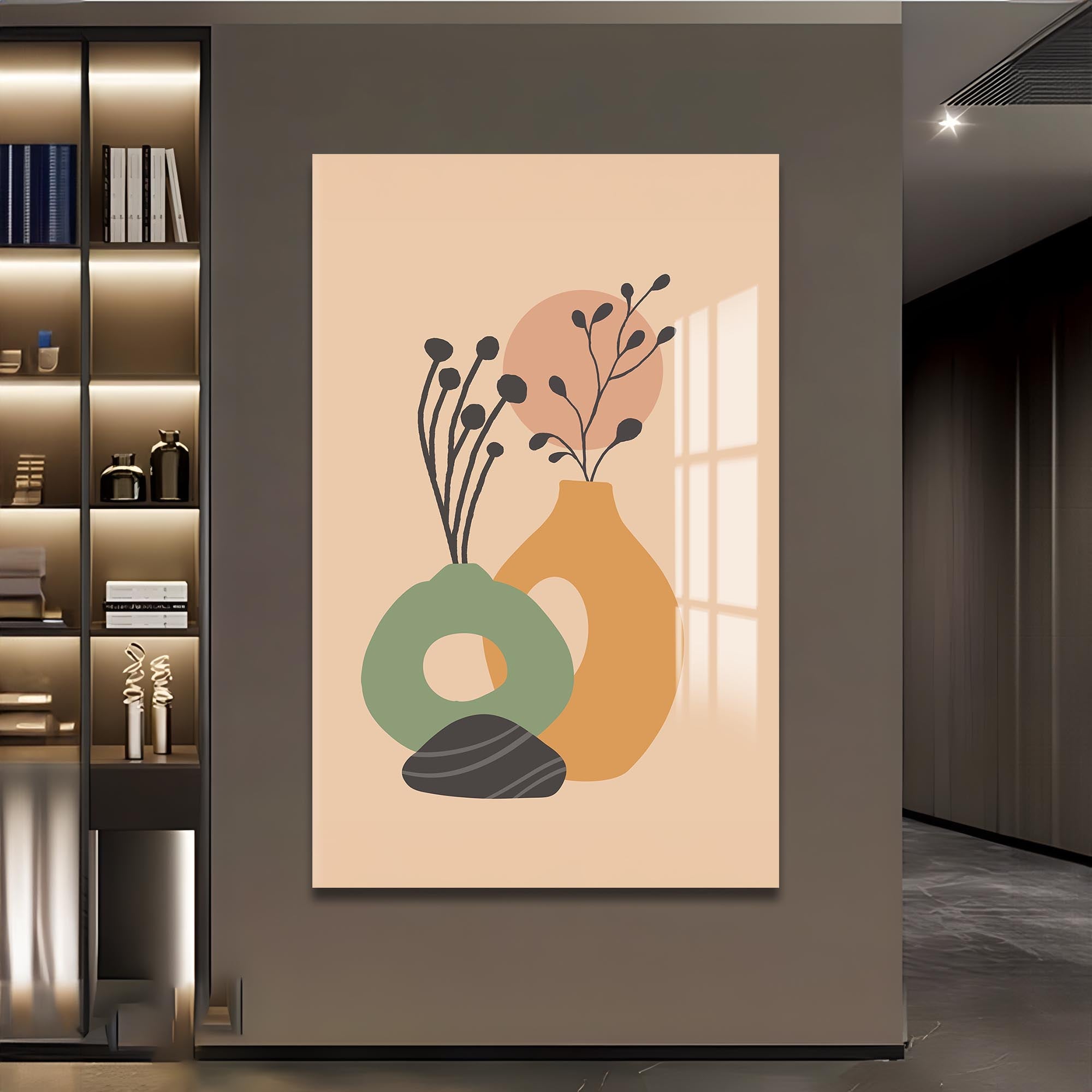 Soft Vase Still Life– Bohemian Tempered Glass Wall Art