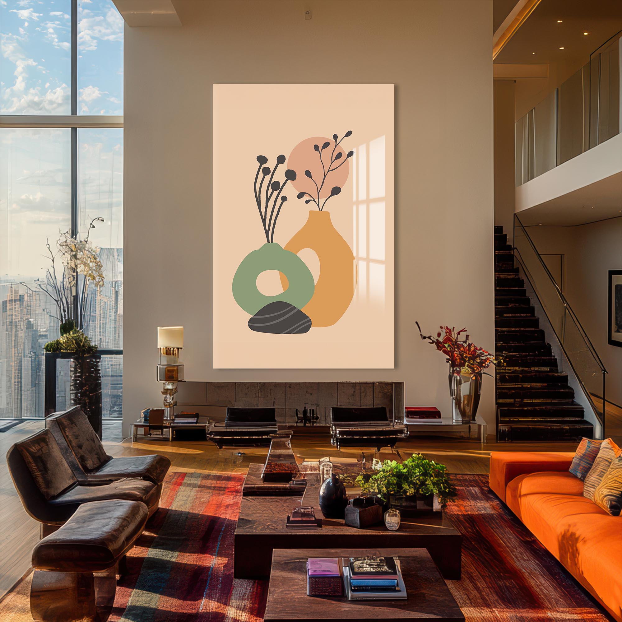 Soft Vase Still Life– Bohemian Tempered Glass Wall Art