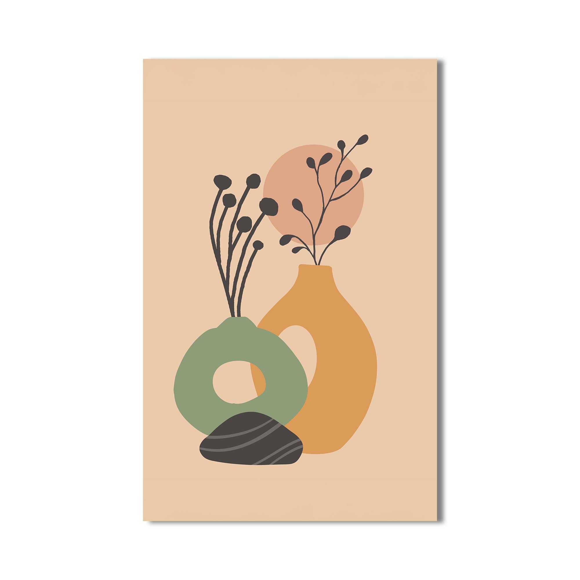 Soft Vase Still Life– Bohemian Tempered Glass Wall Art