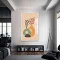 Artronauts Glass Print S | 72x46 cm | 28.3"x18.1" / White Soft Vase Still Life– Bohemian Tempered Glass Wall Art