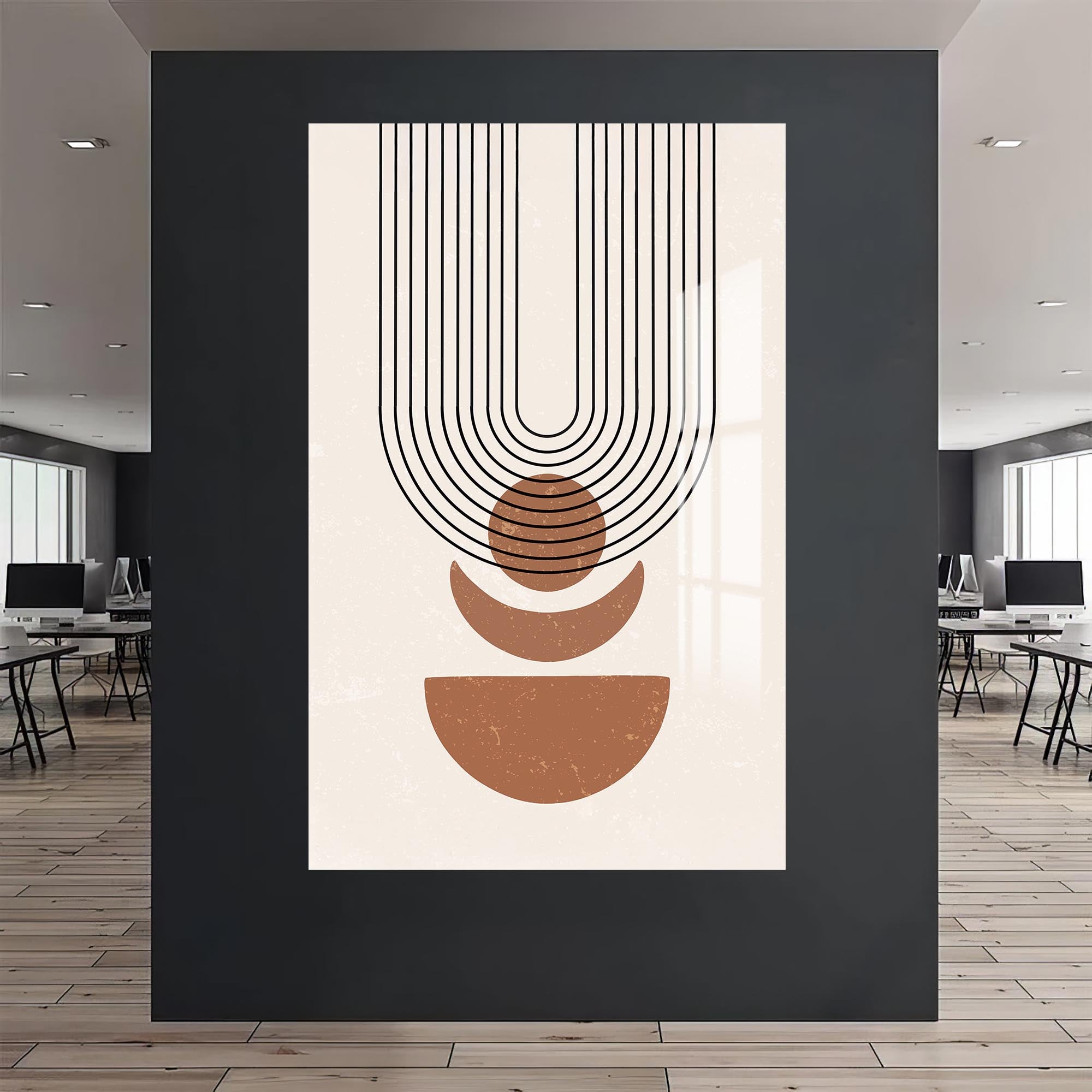 Retro Arc Balance– Bohemian Tempered Glass Wall Art