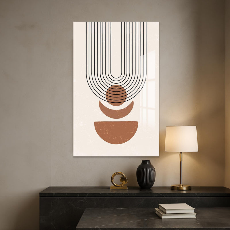 Artronauts Glass Print Retro Arc Balance– Bohemian Tempered Glass Wall Art