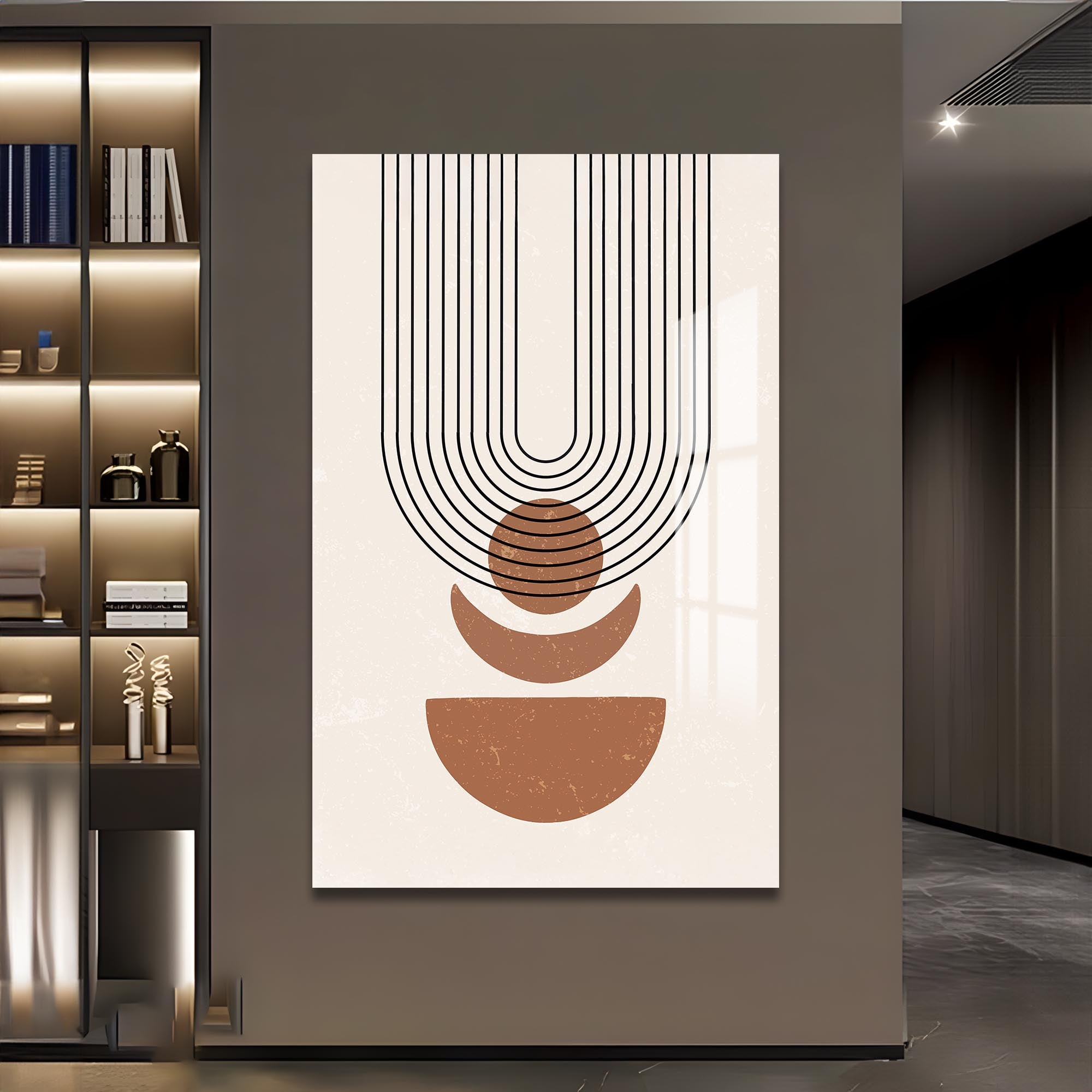 Retro Arc Balance– Bohemian Tempered Glass Wall Art