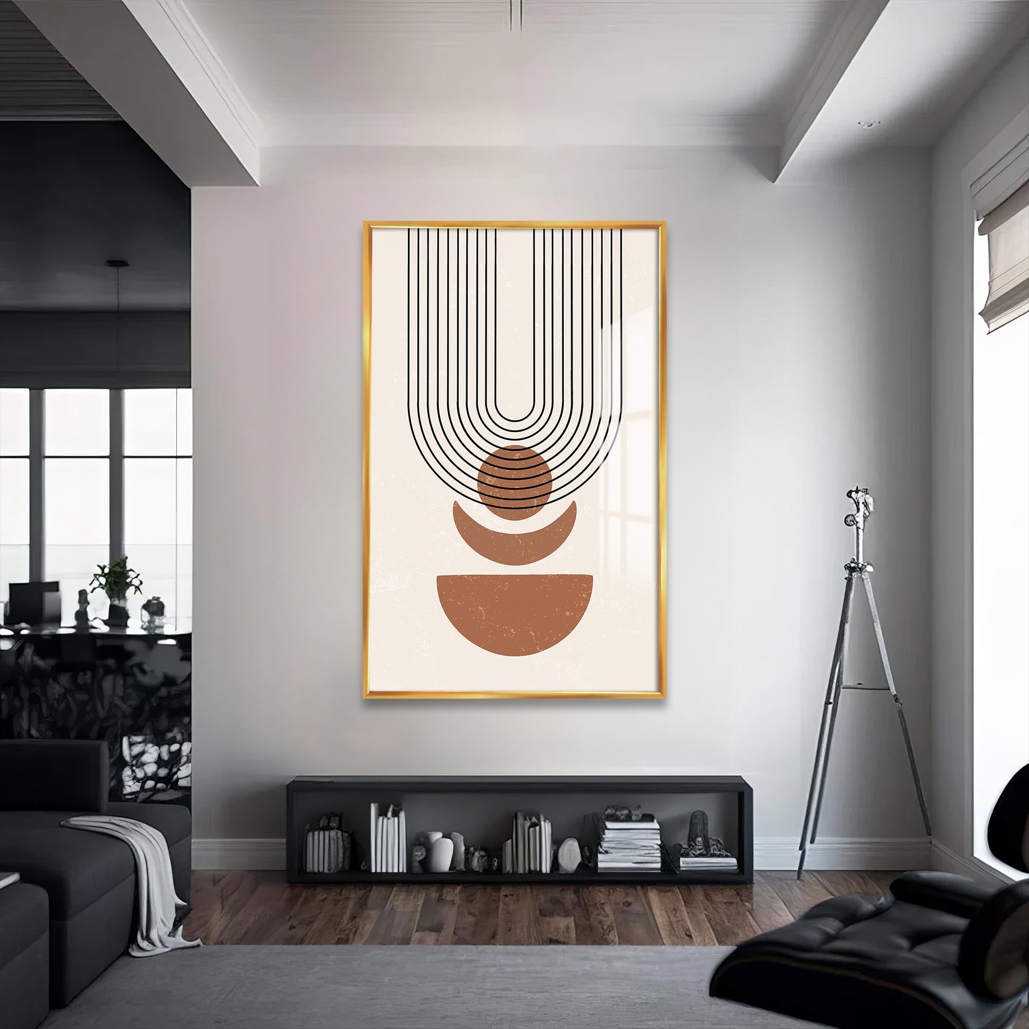 Retro Arc Balance– Bohemian Tempered Glass Wall Art