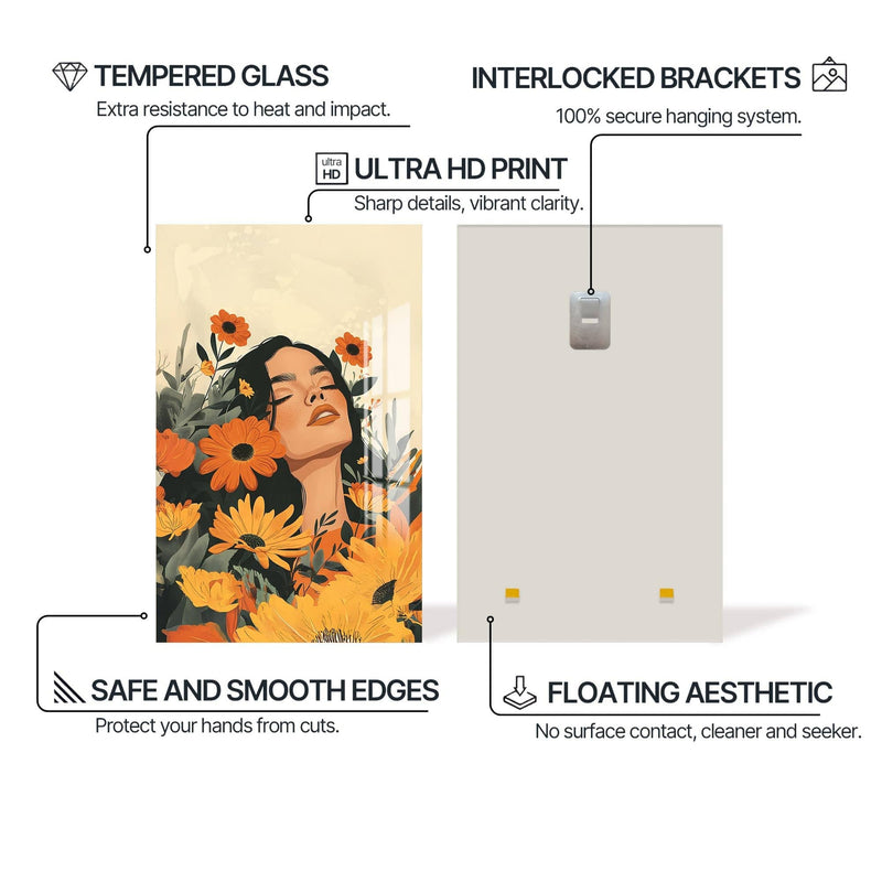 Artronauts Glass Print Blooming Reverie– Bohemian Tempered Glass Wall Art