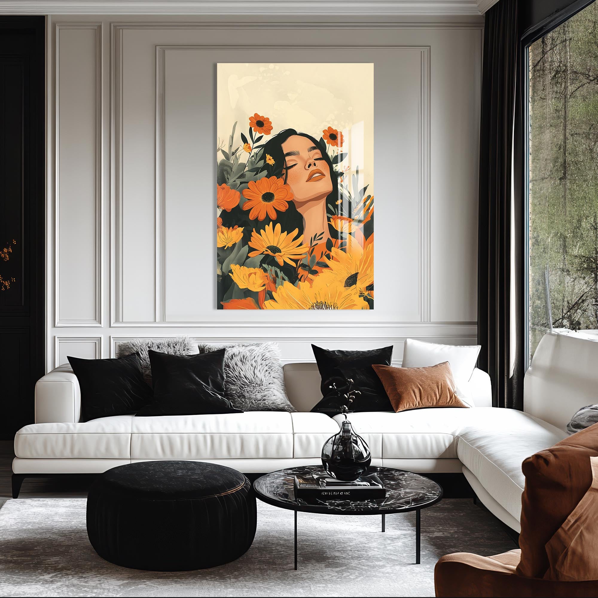 Blooming Reverie– Bohemian Tempered Glass Wall Art