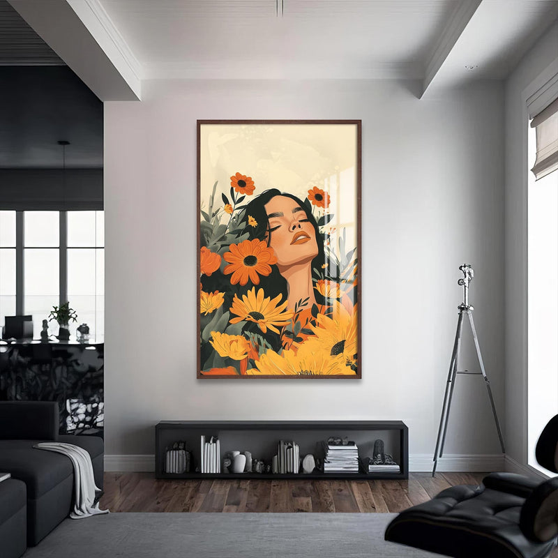 Artronauts Glass Print S | 72x46 cm | 28.3"x18.1" / Walnut Blooming Reverie– Bohemian Tempered Glass Wall Art
