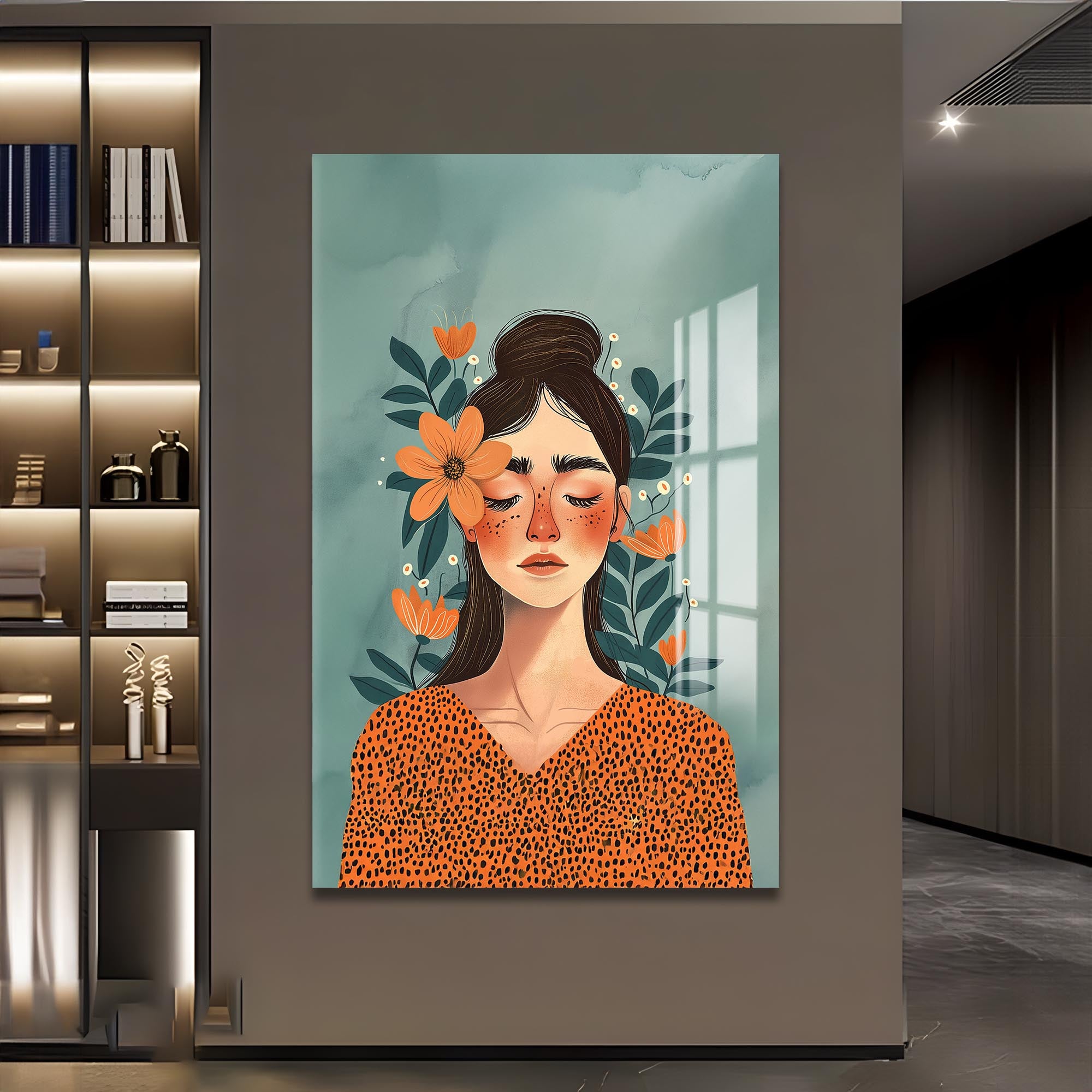 Whisper of Petals– Bohemian Tempered Glass Wall Art