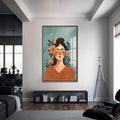 Artronauts Glass Print S | 72x46 cm | 28.3"x18.1" / Walnut Whisper of Petals– Bohemian Tempered Glass Wall Art