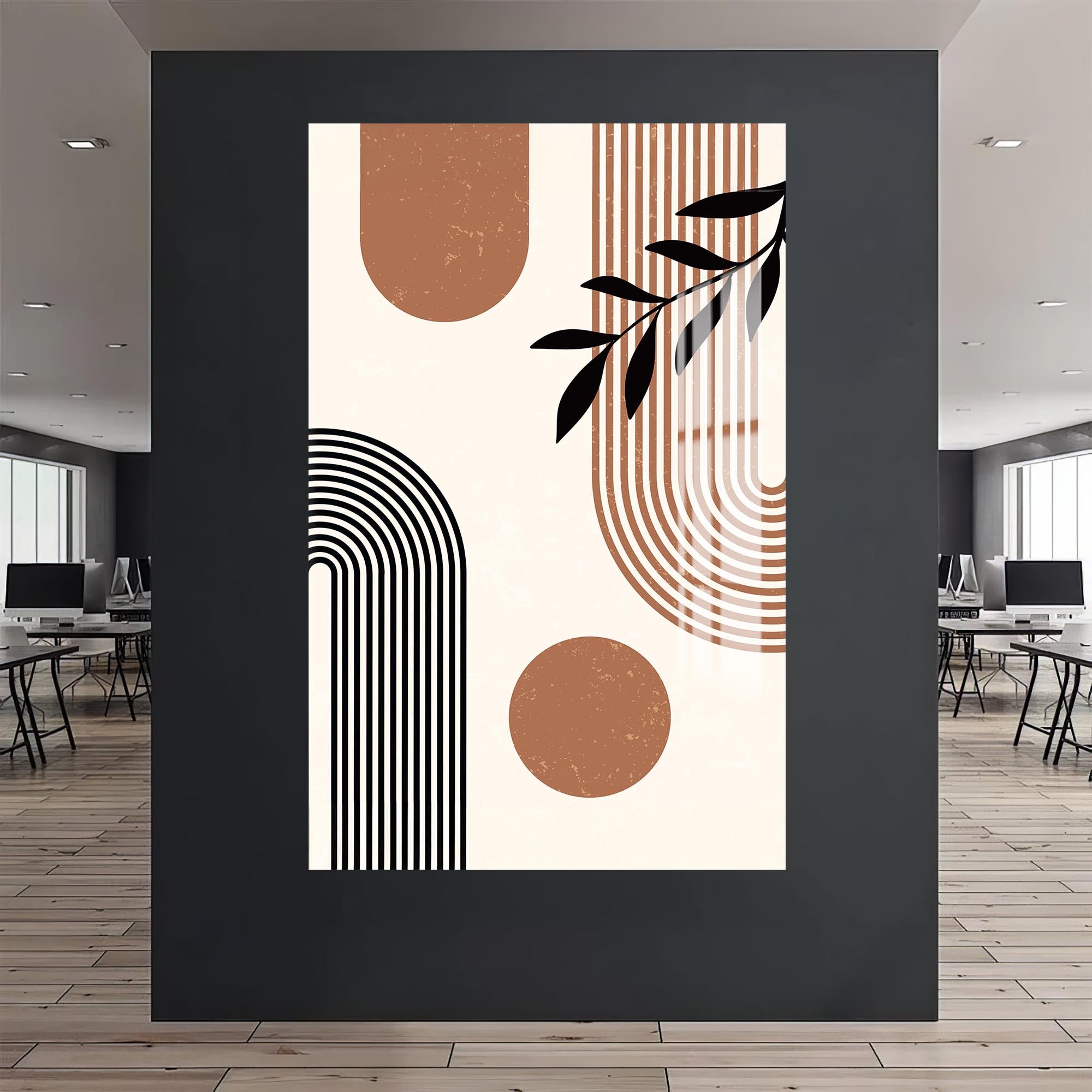 Artronauts Glass Print Modern Arc Composition– Bohemian Tempered Glass Wall Art