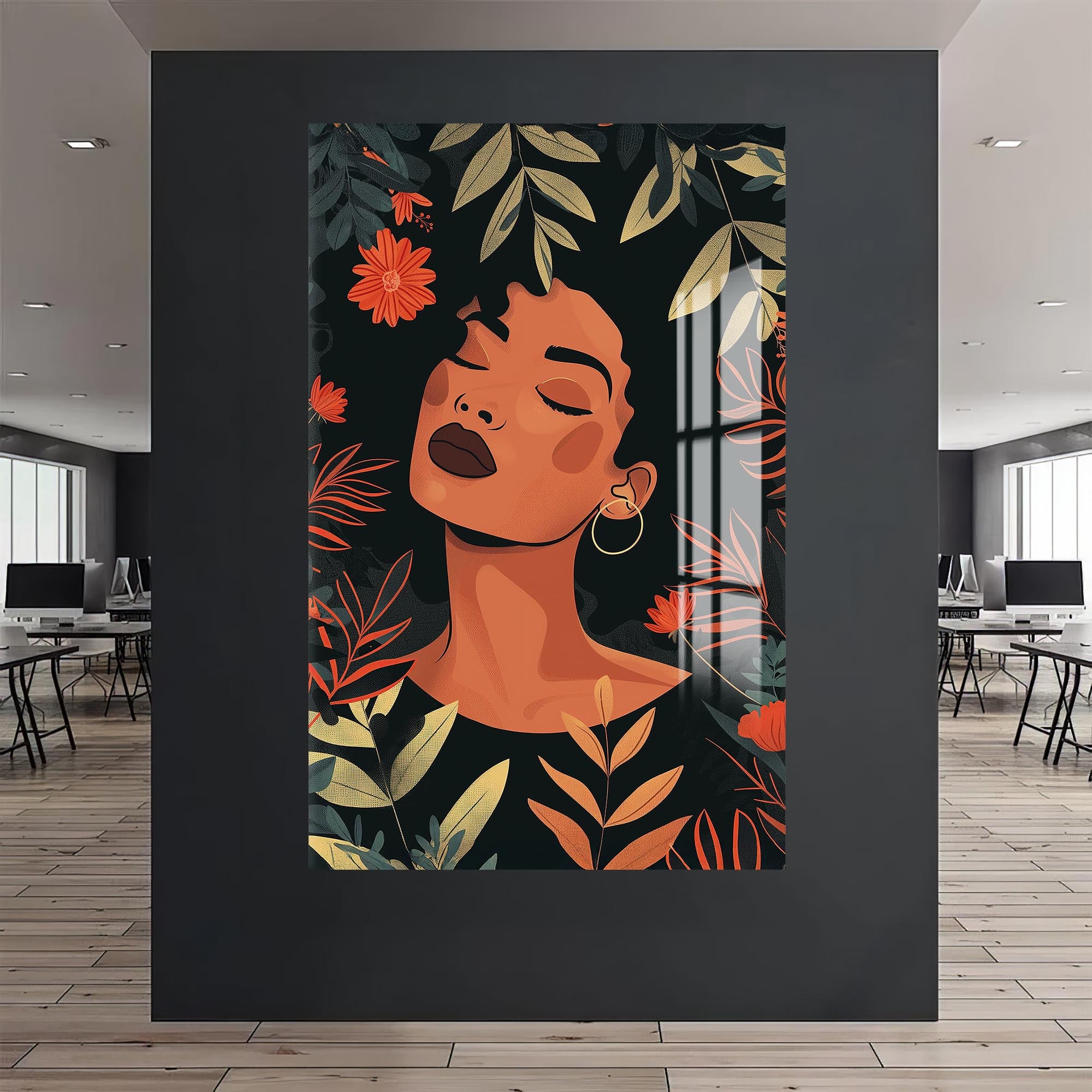 Artronauts Glass Print Midnight Flora– Bohemian Tempered Glass Wall Art