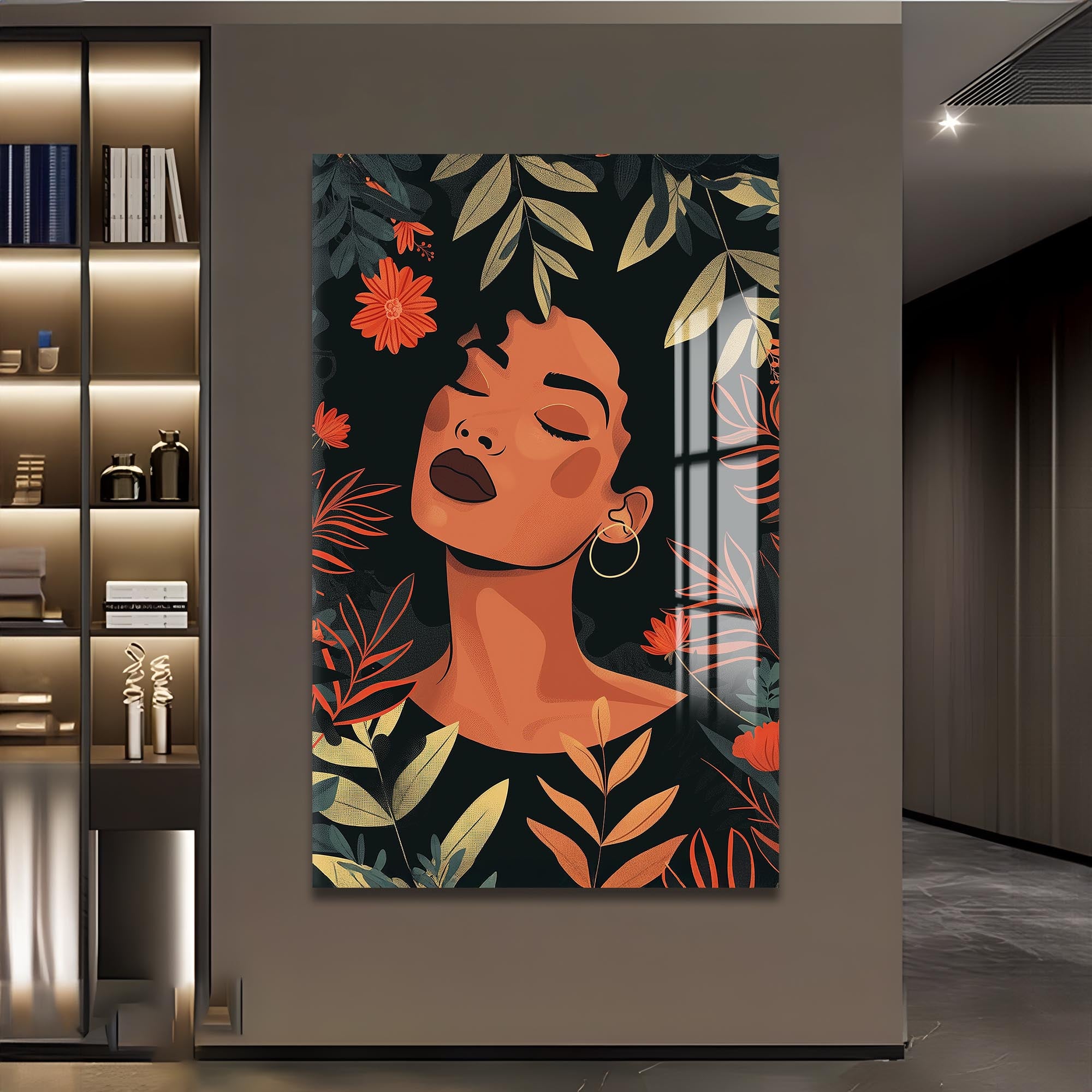 Artronauts Glass Print Midnight Flora– Bohemian Tempered Glass Wall Art