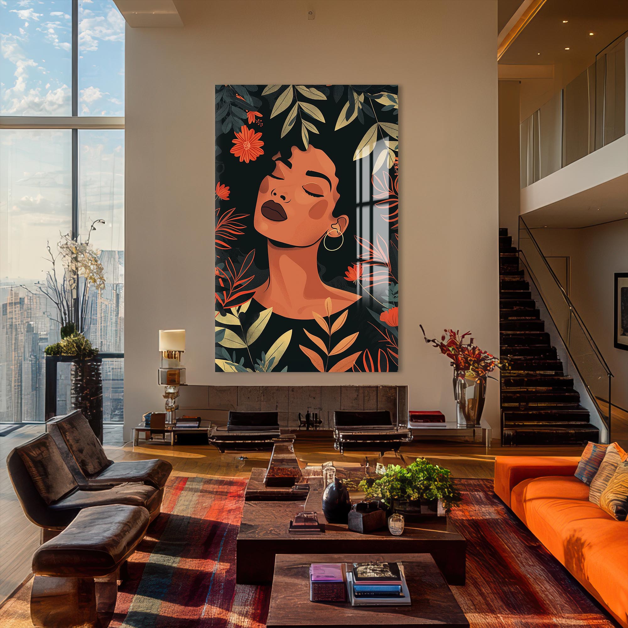 Artronauts Glass Print Midnight Flora– Bohemian Tempered Glass Wall Art