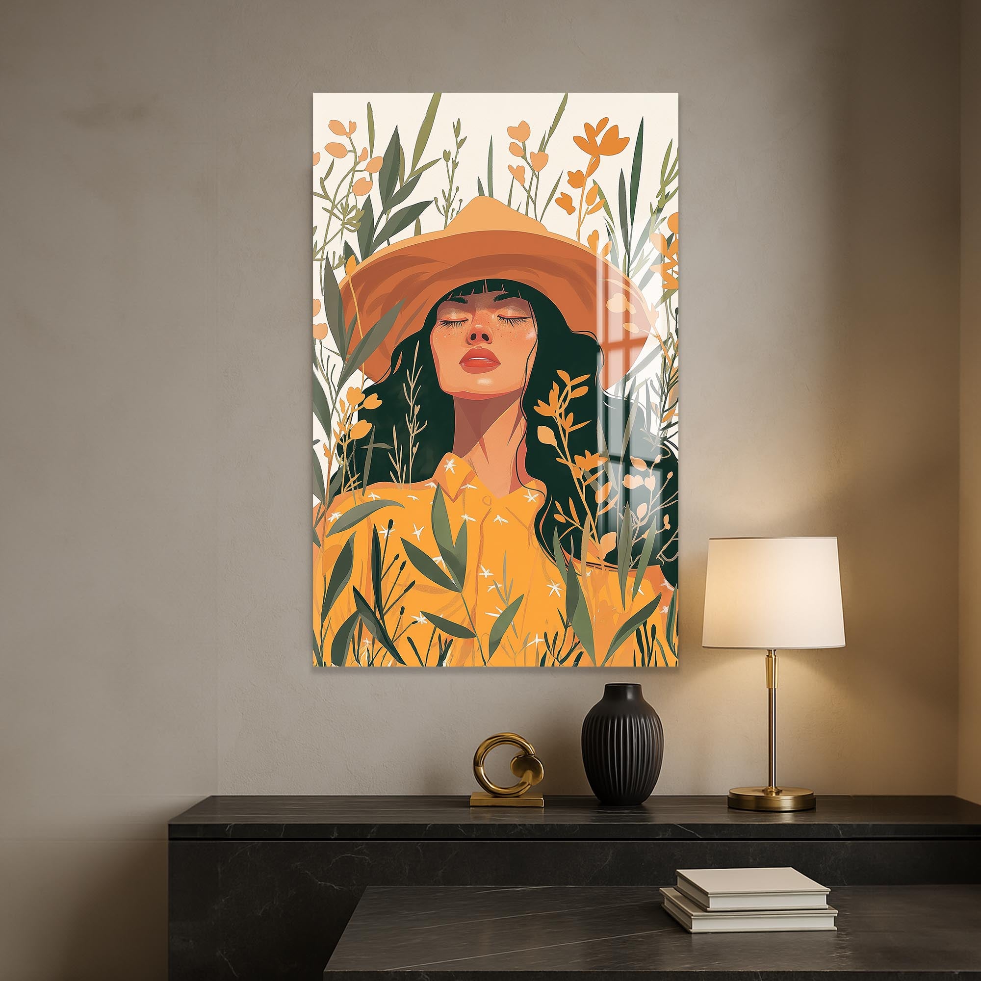 Artronauts Glass Print Golden Meadow– Bohemian Tempered Glass Wall Art