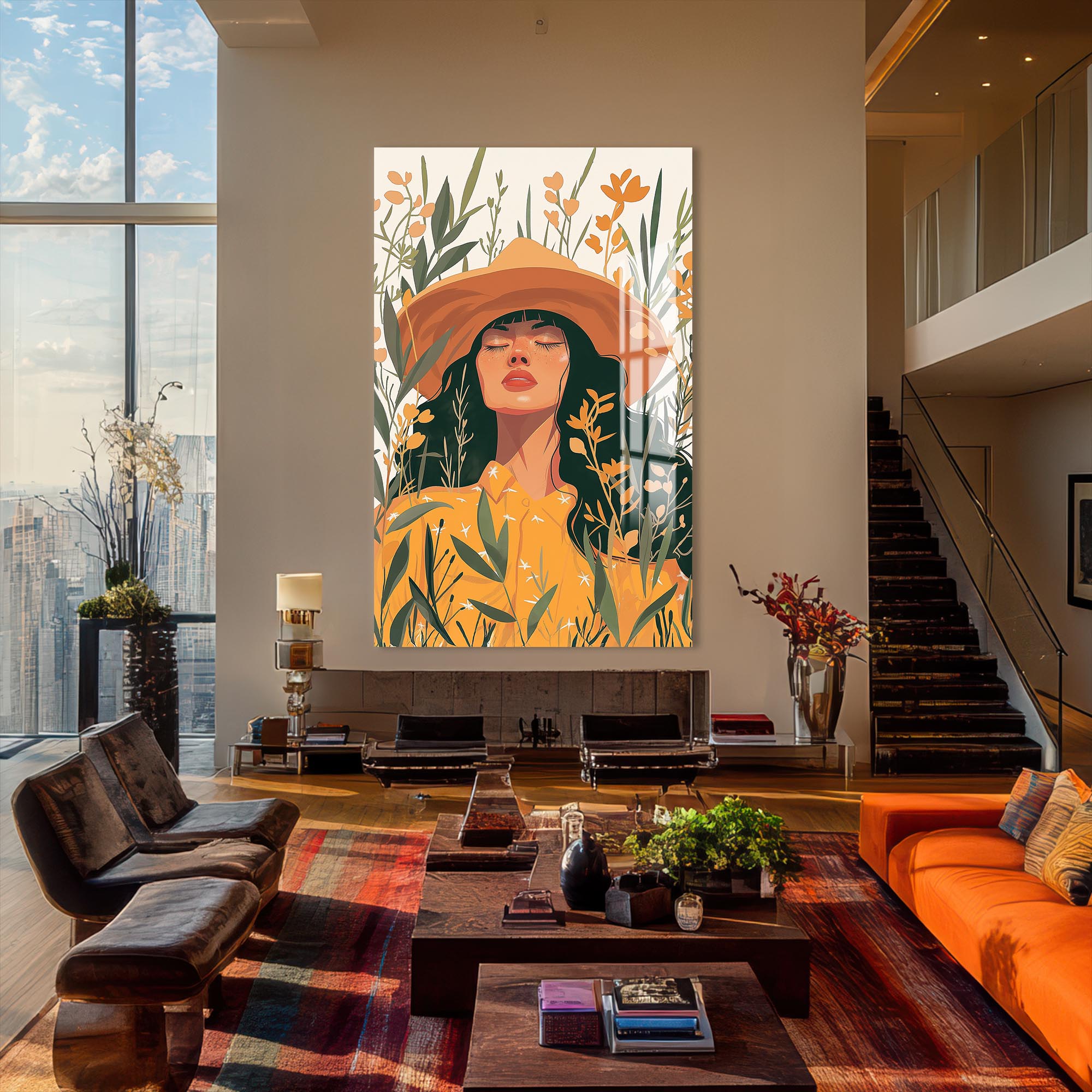 Artronauts Glass Print Golden Meadow– Bohemian Tempered Glass Wall Art