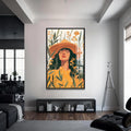 Artronauts Glass Print S | 72x46 cm | 28.3"x18.1" / Black Golden Meadow– Bohemian Tempered Glass Wall Art