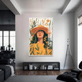 Artronauts Glass Print S | 72x46 cm | 28.3"x18.1" / White Golden Meadow– Bohemian Tempered Glass Wall Art