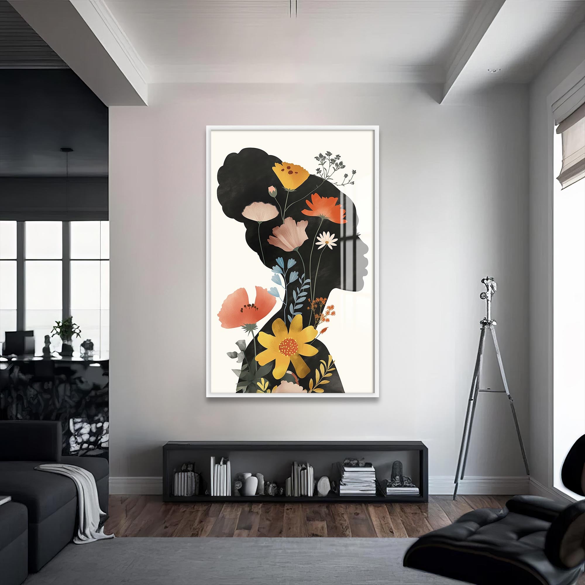 Artronauts Glass Print S | 72x46 cm | 28.3"x18.1" / White Inner Garden – Bohemian Tempered Glass Wall Art