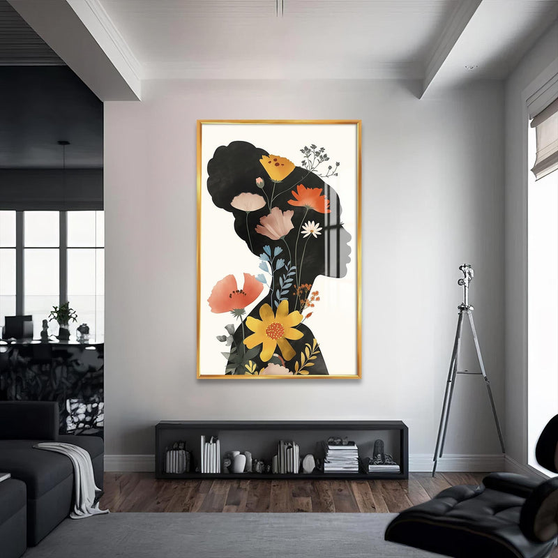 Artronauts Glass Print S | 72x46 cm | 28.3"x18.1" / Gold Inner Garden – Bohemian Tempered Glass Wall Art