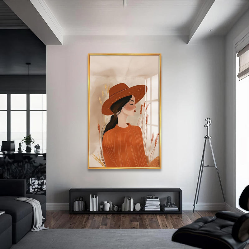 Artronauts Glass Print S | 72x46 cm | 28.3"x18.1" / Gold Autumn Whisper– Bohemian Tempered Glass Wall Art