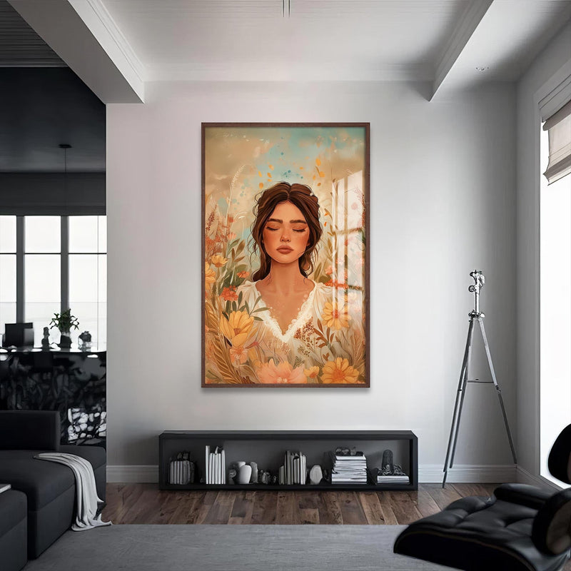 Artronauts Glass Print S | 72x46 cm | 28.3"x18.1" / Walnut Fields of Tranquillity– Bohemian Tempered Glass Wall Art