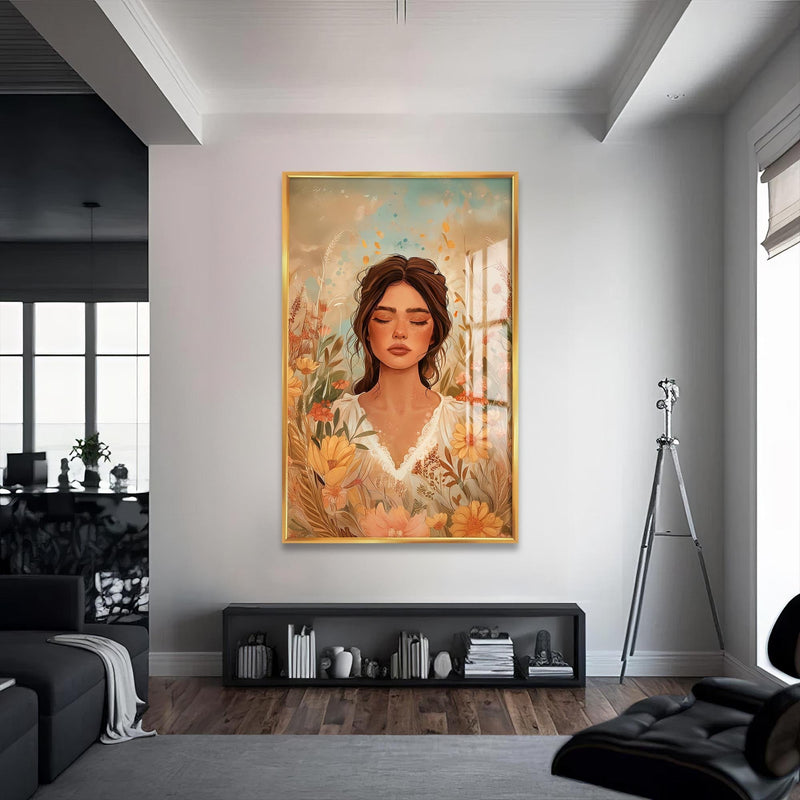 Artronauts Glass Print S | 72x46 cm | 28.3"x18.1" / Gold Fields of Tranquillity– Bohemian Tempered Glass Wall Art