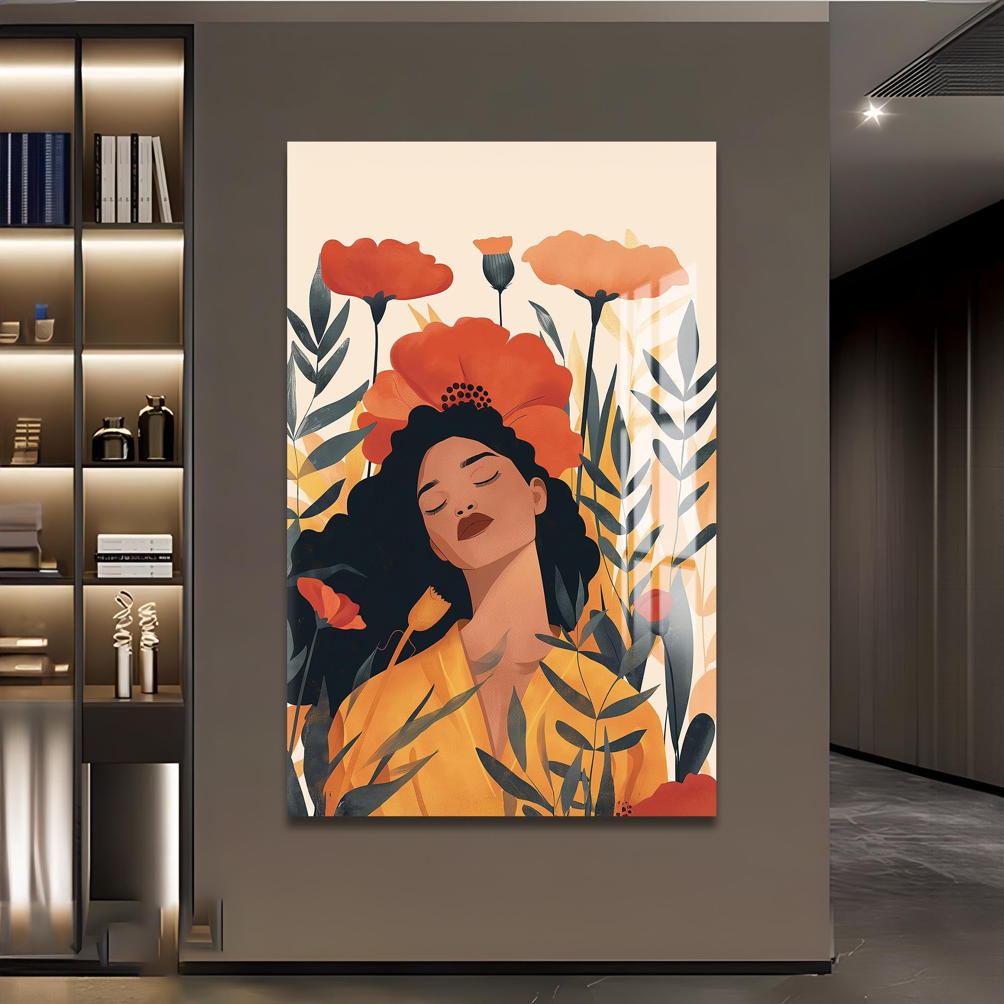 Artronauts Glass Print Scarlet Bloom – Bohemian Tempered Glass Wall Art