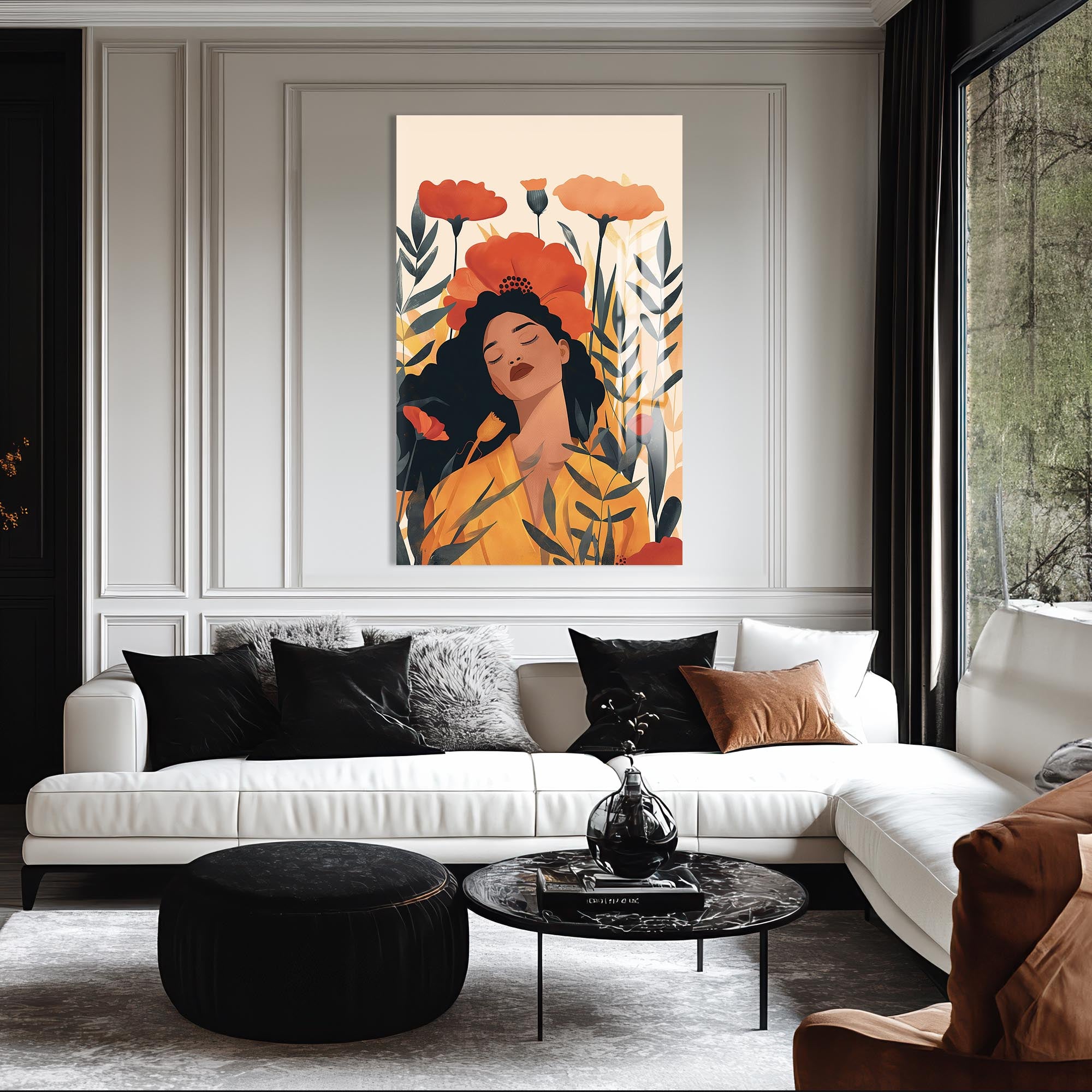 Artronauts Glass Print Scarlet Bloom – Bohemian Tempered Glass Wall Art