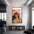 Artronauts Glass Print S | 72x46 cm | 28.3"x18.1" / Black Scarlet Bloom – Bohemian Tempered Glass Wall Art