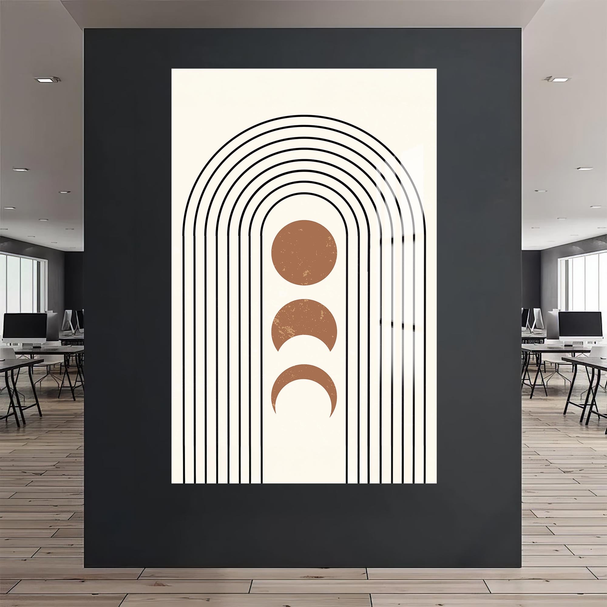 Artronauts Glass Print Lunar Arc Phases– Bohemian Tempered Glass Wall Art