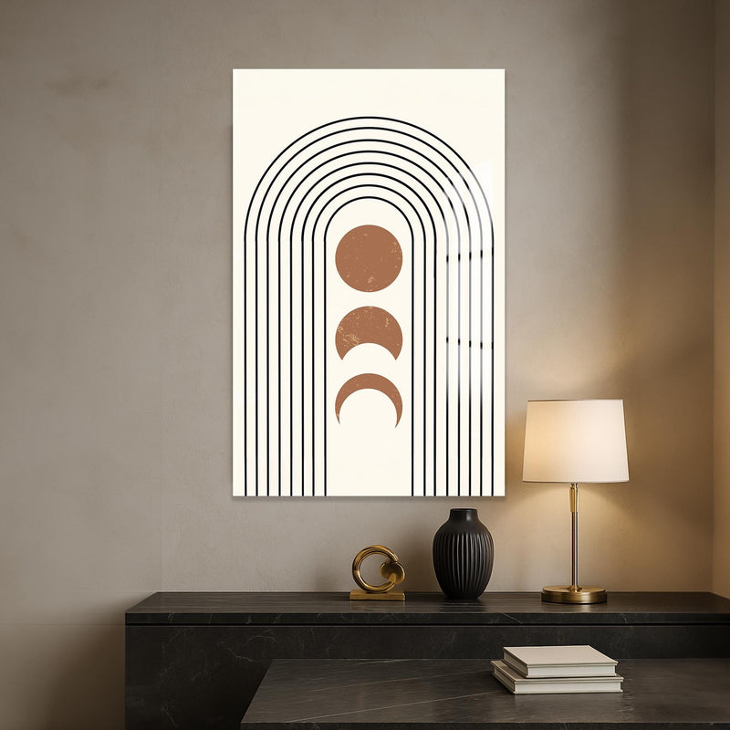 Artronauts Glass Print Lunar Arc Phases– Bohemian Tempered Glass Wall Art