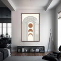 Artronauts Glass Print S | 72x46 cm | 28.3"x18.1" / Walnut Lunar Arc Phases– Bohemian Tempered Glass Wall Art