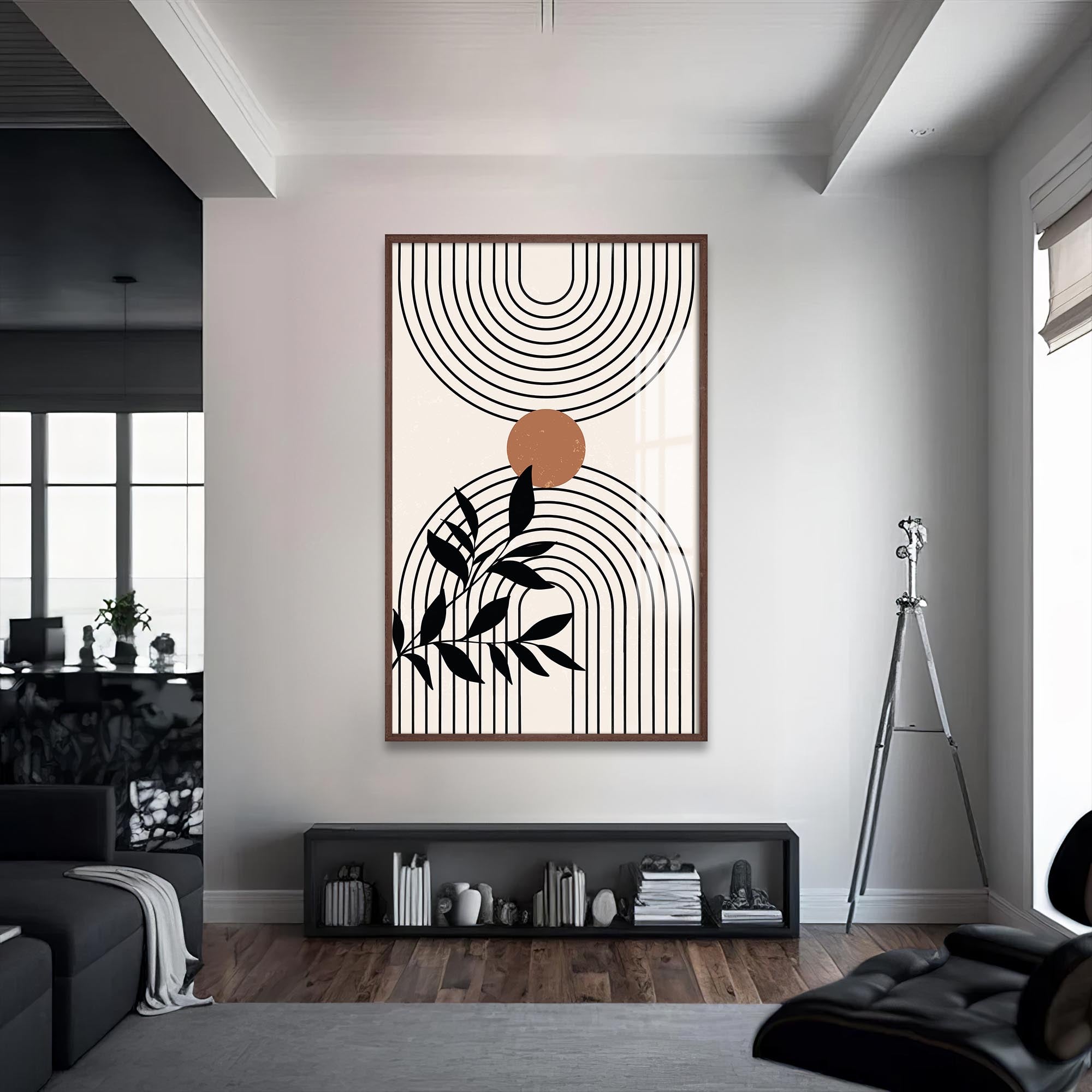 Dual Arc Balance– Bohemian Tempered Glass Wall Art