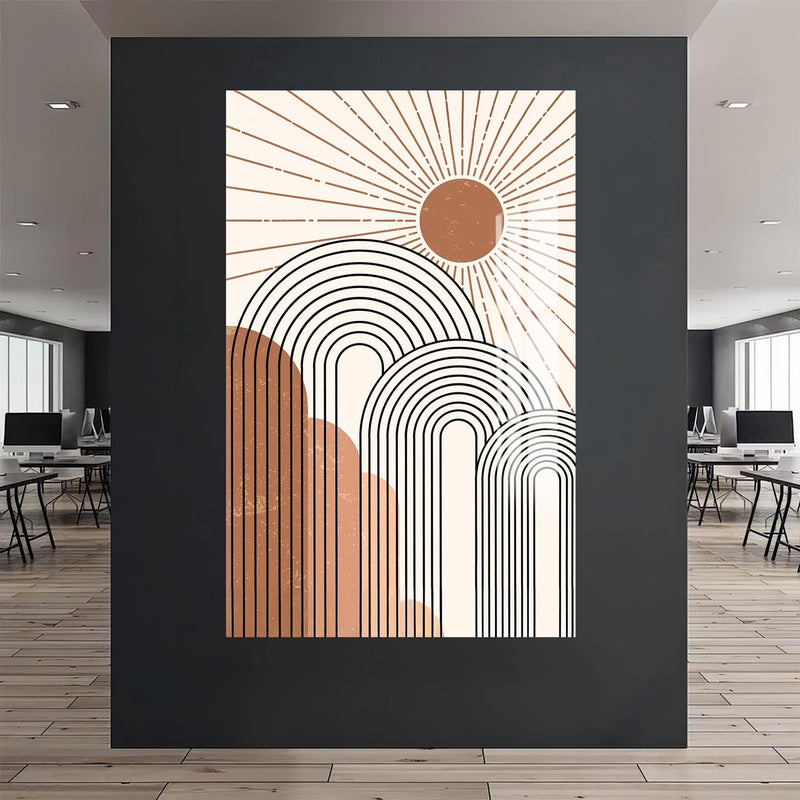 Artronauts Glass Print Rising Sun Arches– Bohemian Tempered Glass Wall Art