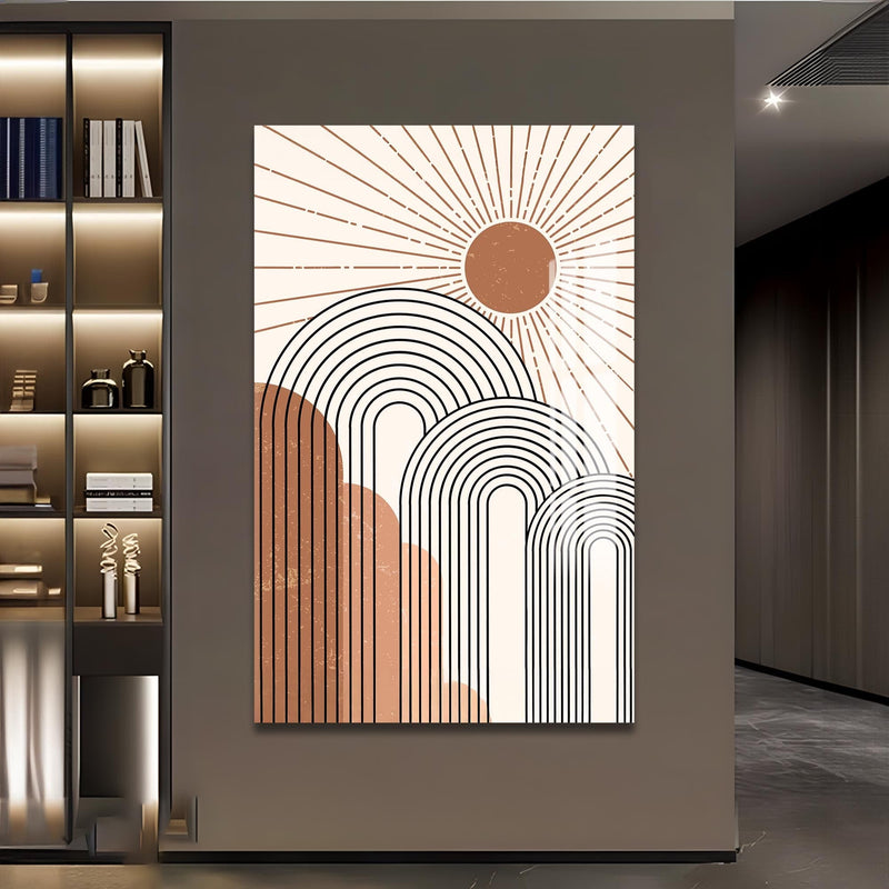 Artronauts Glass Print Rising Sun Arches– Bohemian Tempered Glass Wall Art