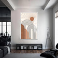 Artronauts Glass Print S | 72x46 cm | 28.3"x18.1" / White Rising Sun Arches– Bohemian Tempered Glass Wall Art